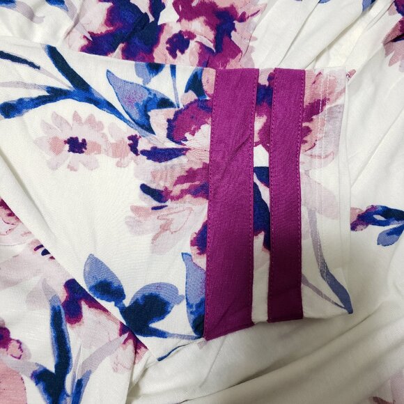 NWOT Maurices 24/7 Floral Lace-up Back Baseball Tee - Picture 5 of 9